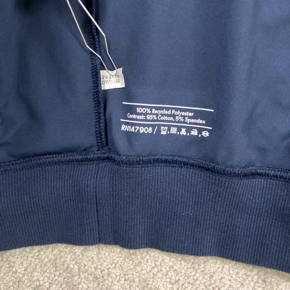 Outdoor Voices Men's L Performance Bomber Jacket Navy Full Zip Athletic Light
